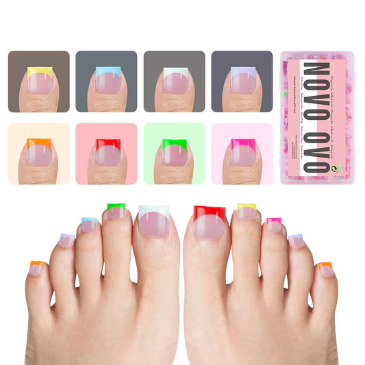 Sharp Square Toe Nail French Tips Mixed Color For Summer