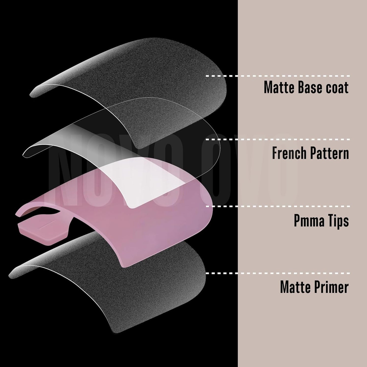 Sharp Square Toe Nail French Tips Mixed Color For Summer