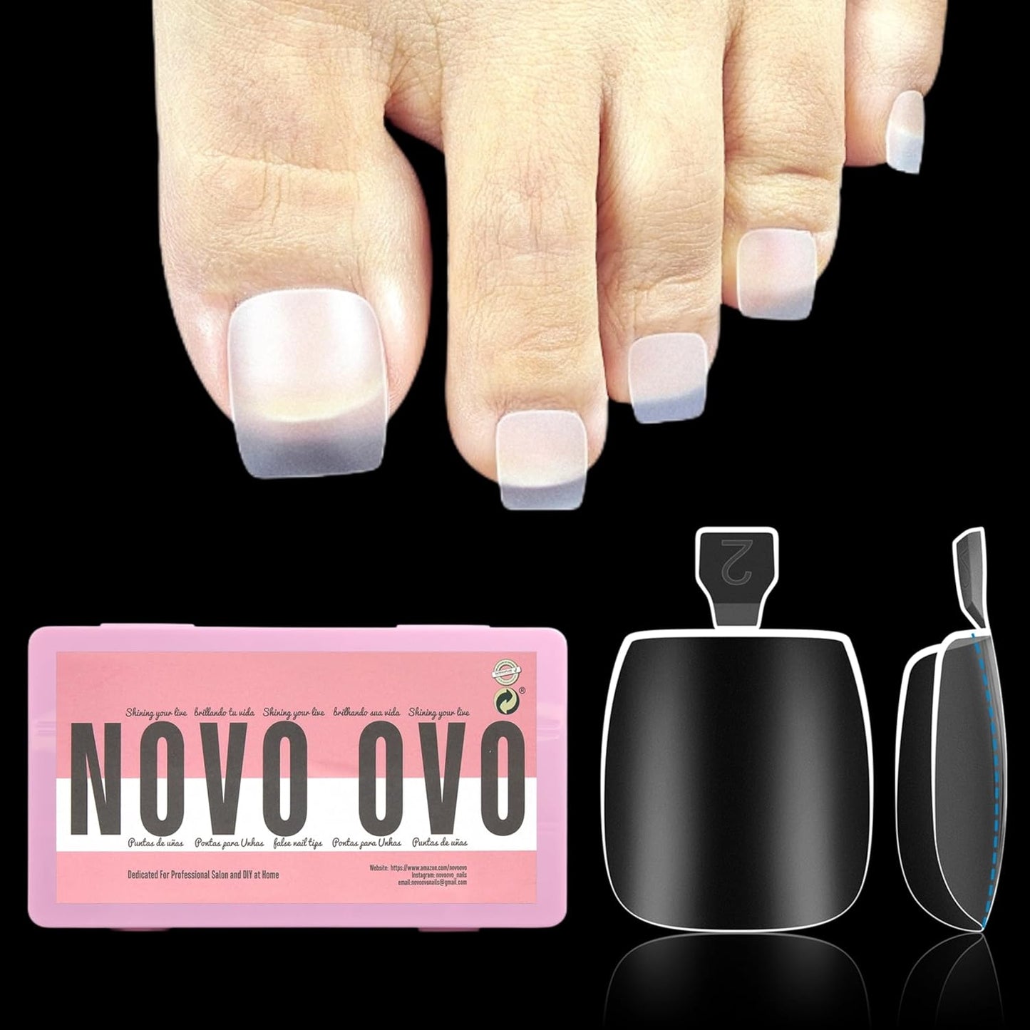 Taper Square Thick Toe Nail Tips