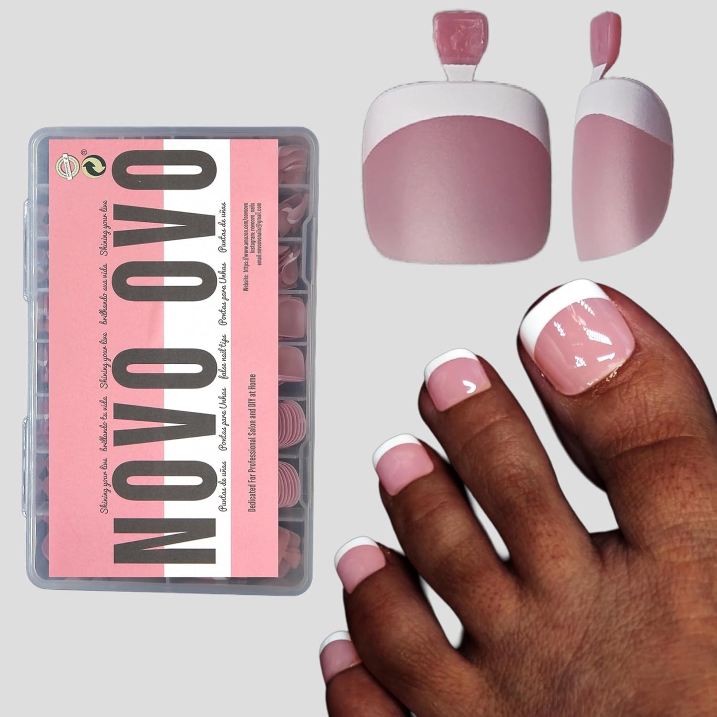 French Tip Toenails Berry Pink