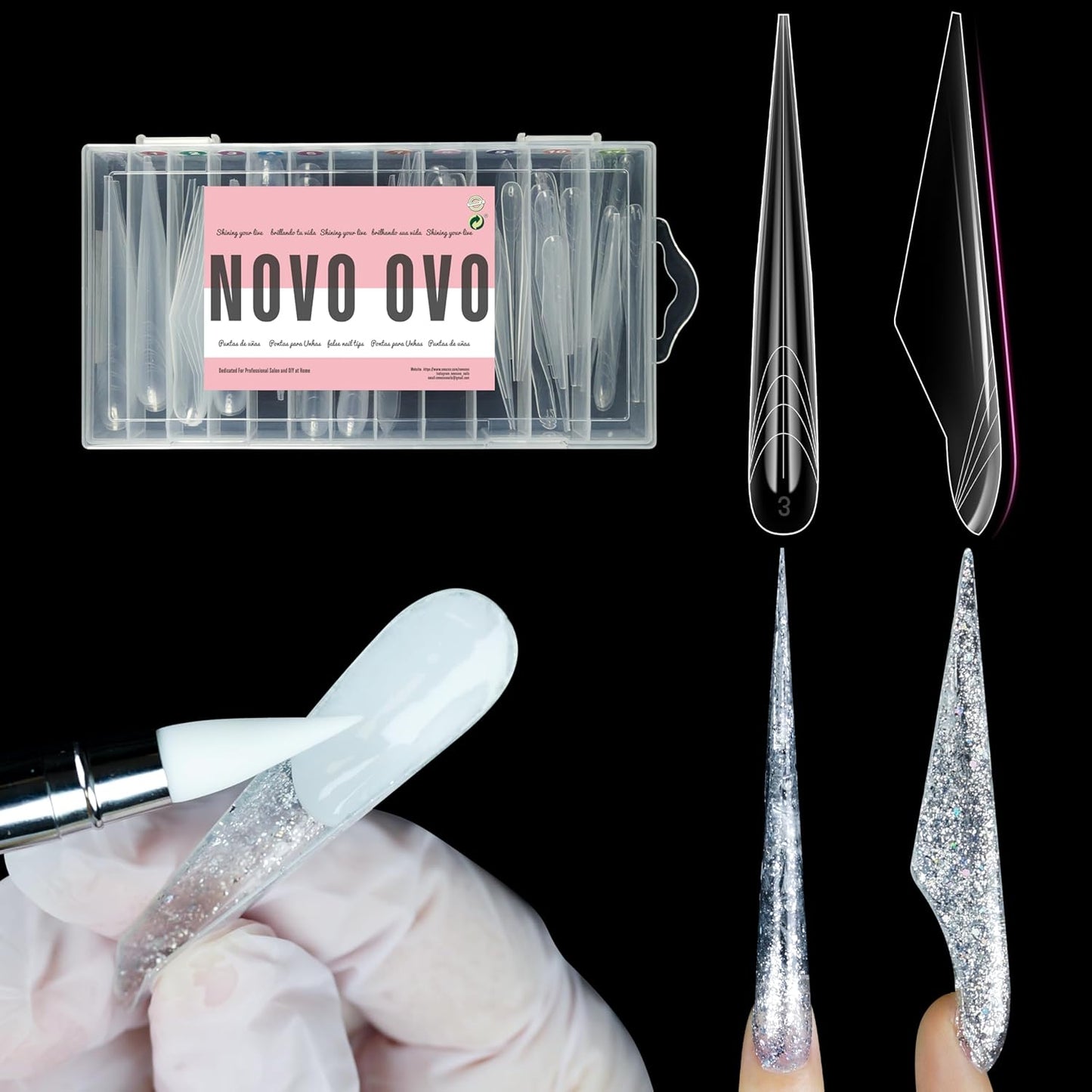 Extra Long Stiletto Butterfly Nail Dual Forms