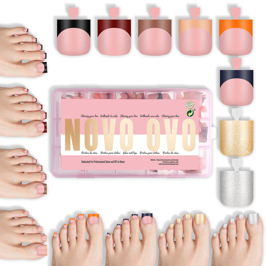 Sharp Square Toe Nail Tips BABY PINK 8 Color For Winter