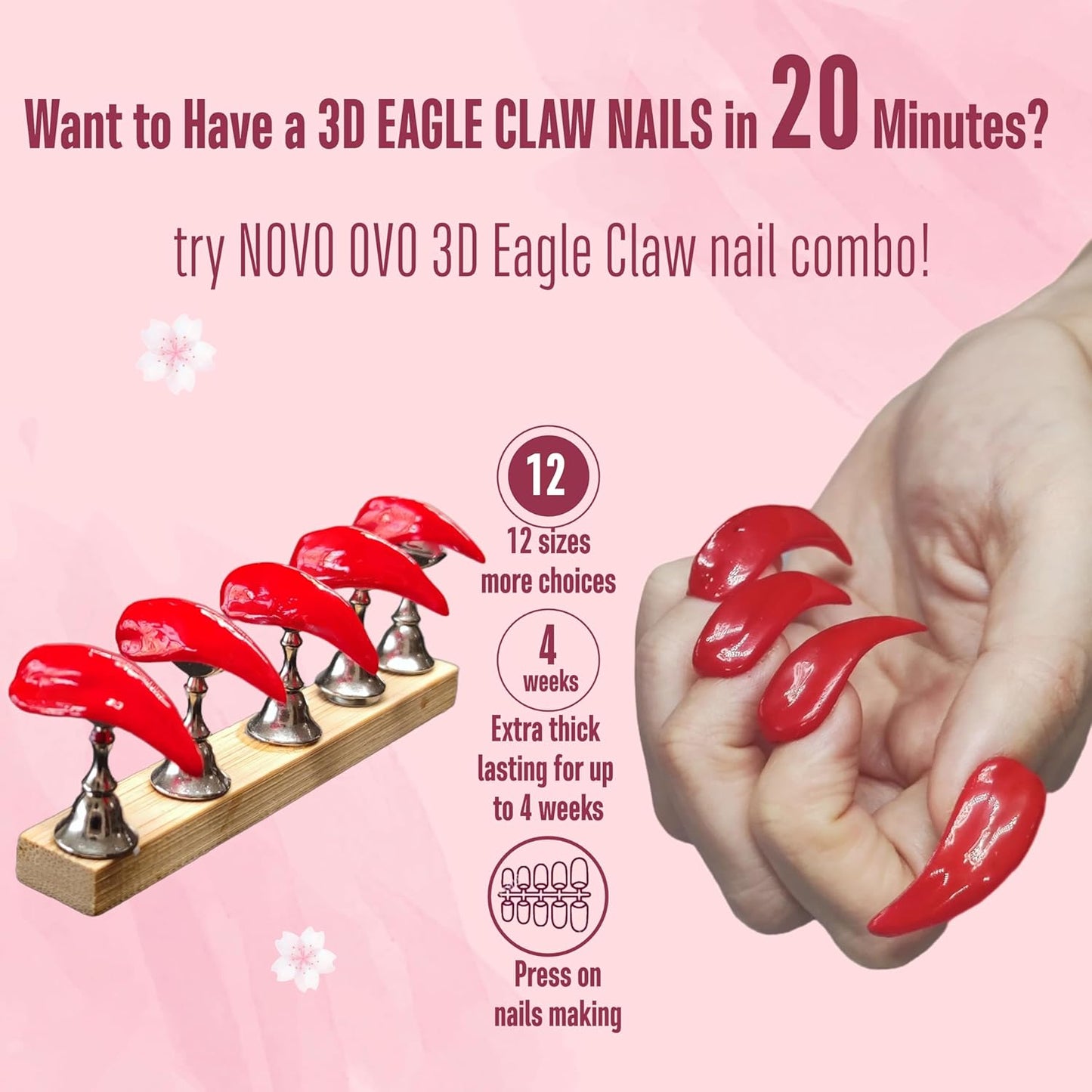 Eagle Claw 3D Kit (120 Pcs) With 2 Solid Sulpture Gel Glue (20ml Each)