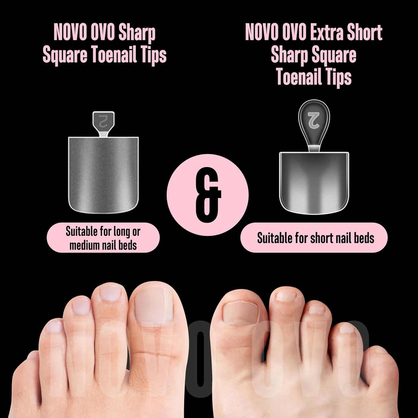 Short and Medium Sharp Square Toe Nail Tips Combo
