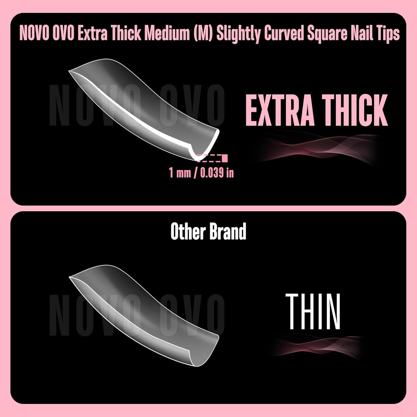 M Curved Square Nail Tip
