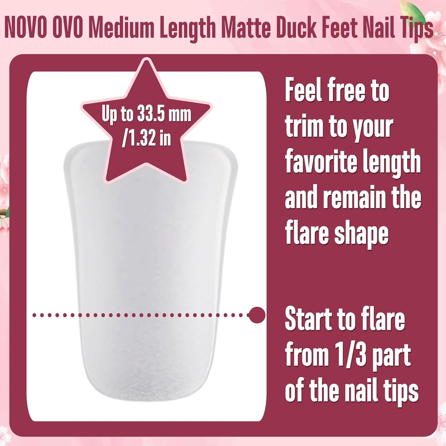 Long Duck Nail Tips Pre-Etched 12 Sizes 120 Pcs