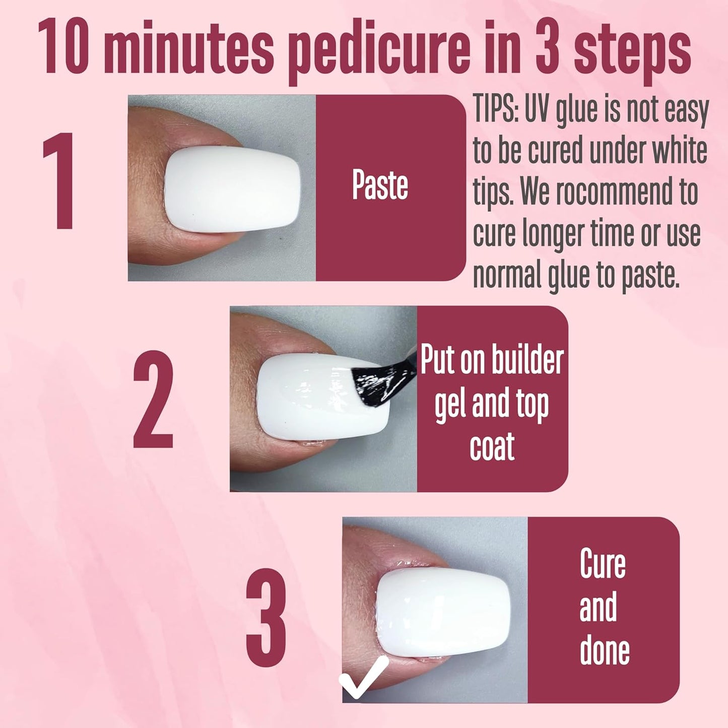 Long Toe Nails Pure White