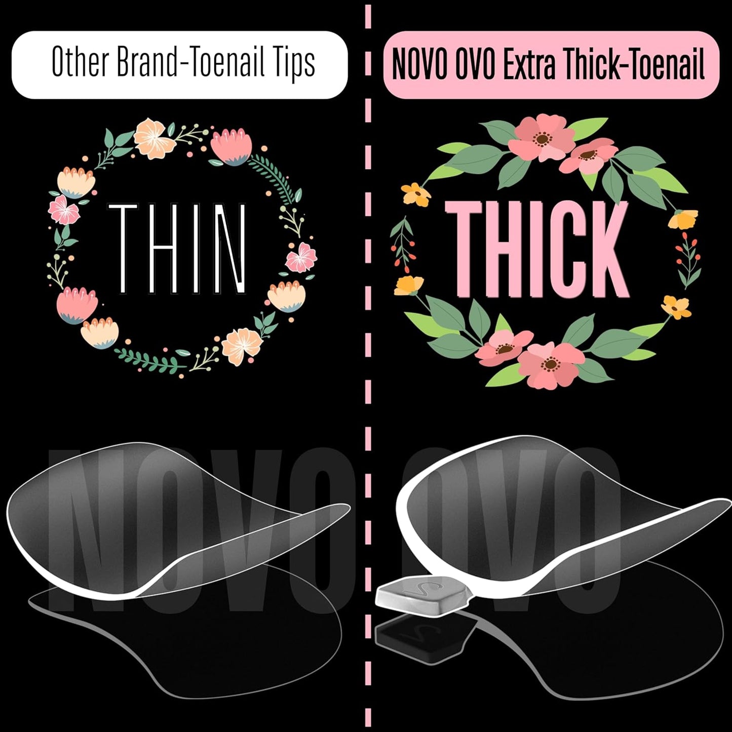 Taper Square Thick Toe Nail Tips