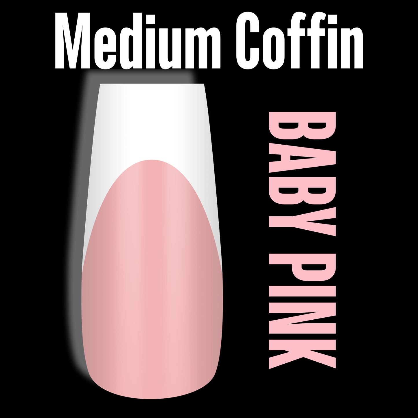 Coffin Medium White French Tip Baby Pink
