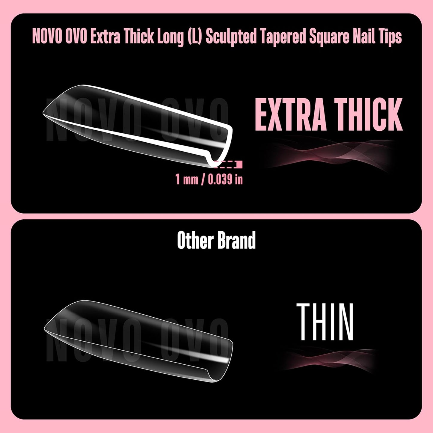 L Sculpted Thick Square Nail Tips