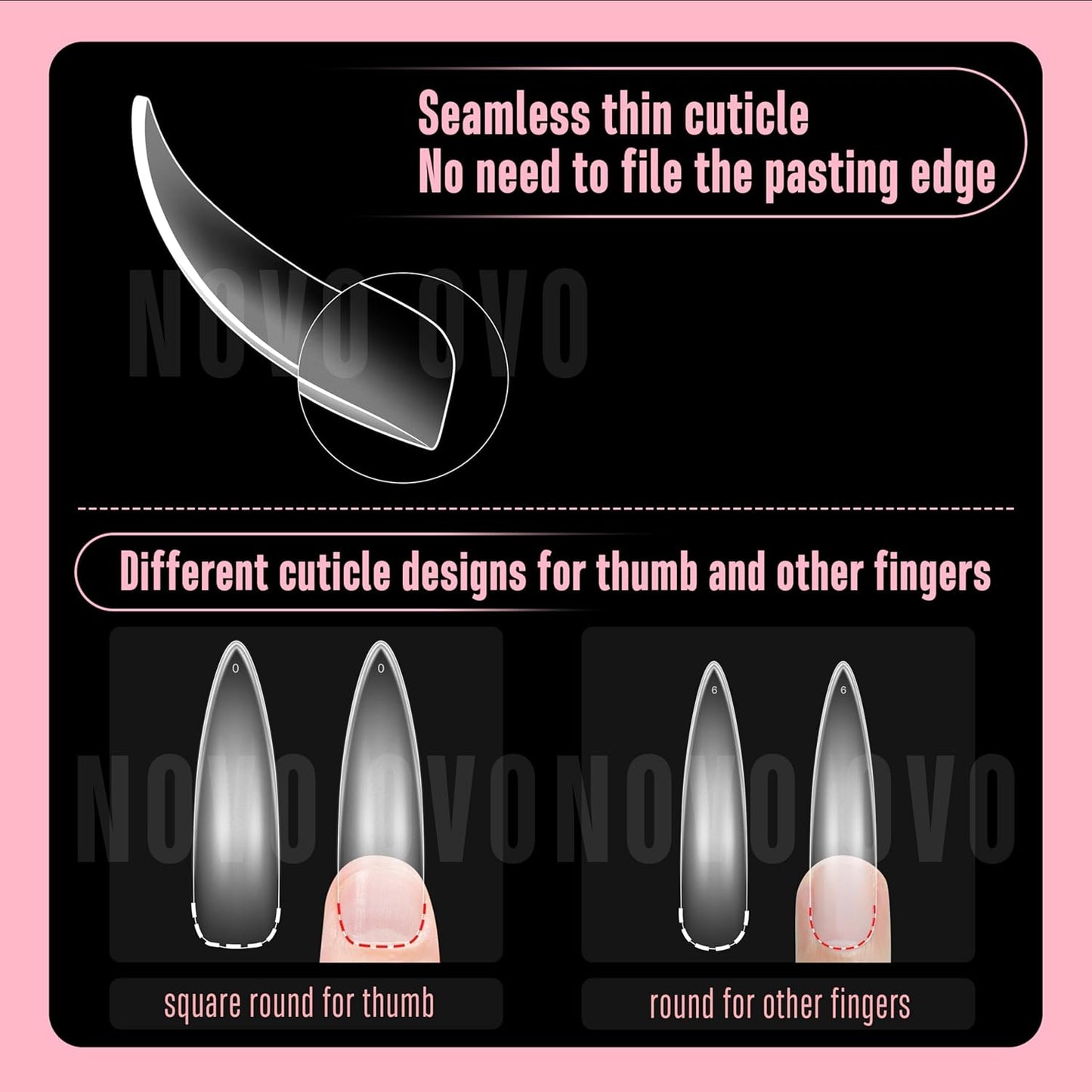 XXL Curved Stiletto Almond Nail Tips