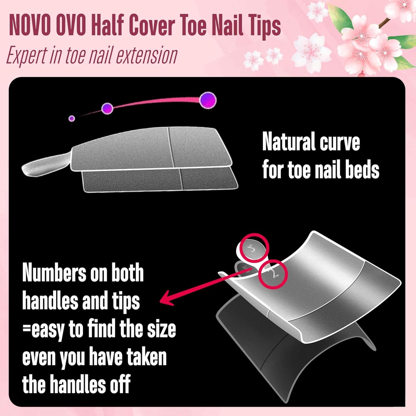 Square Toe Nail Tips Half Cover
