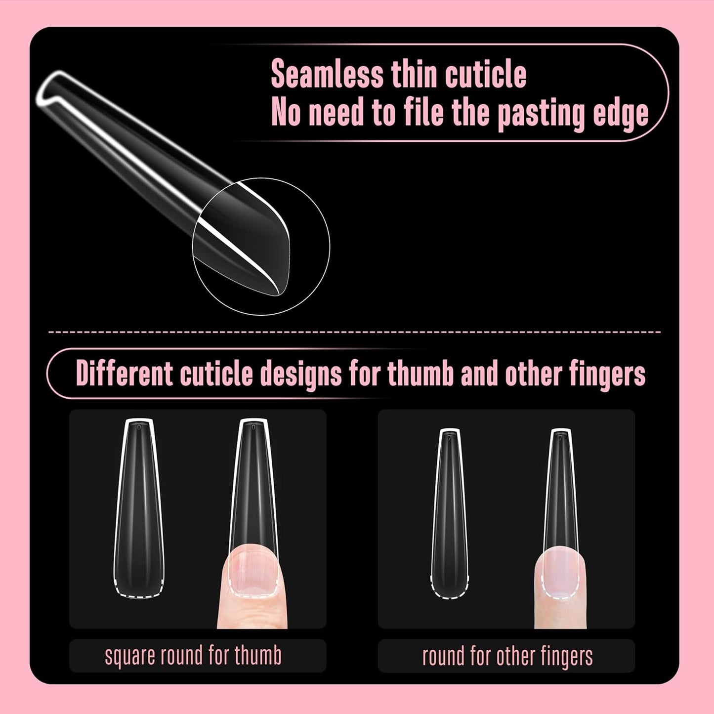 XXL Sculpted Thick Coffin Nail Tips