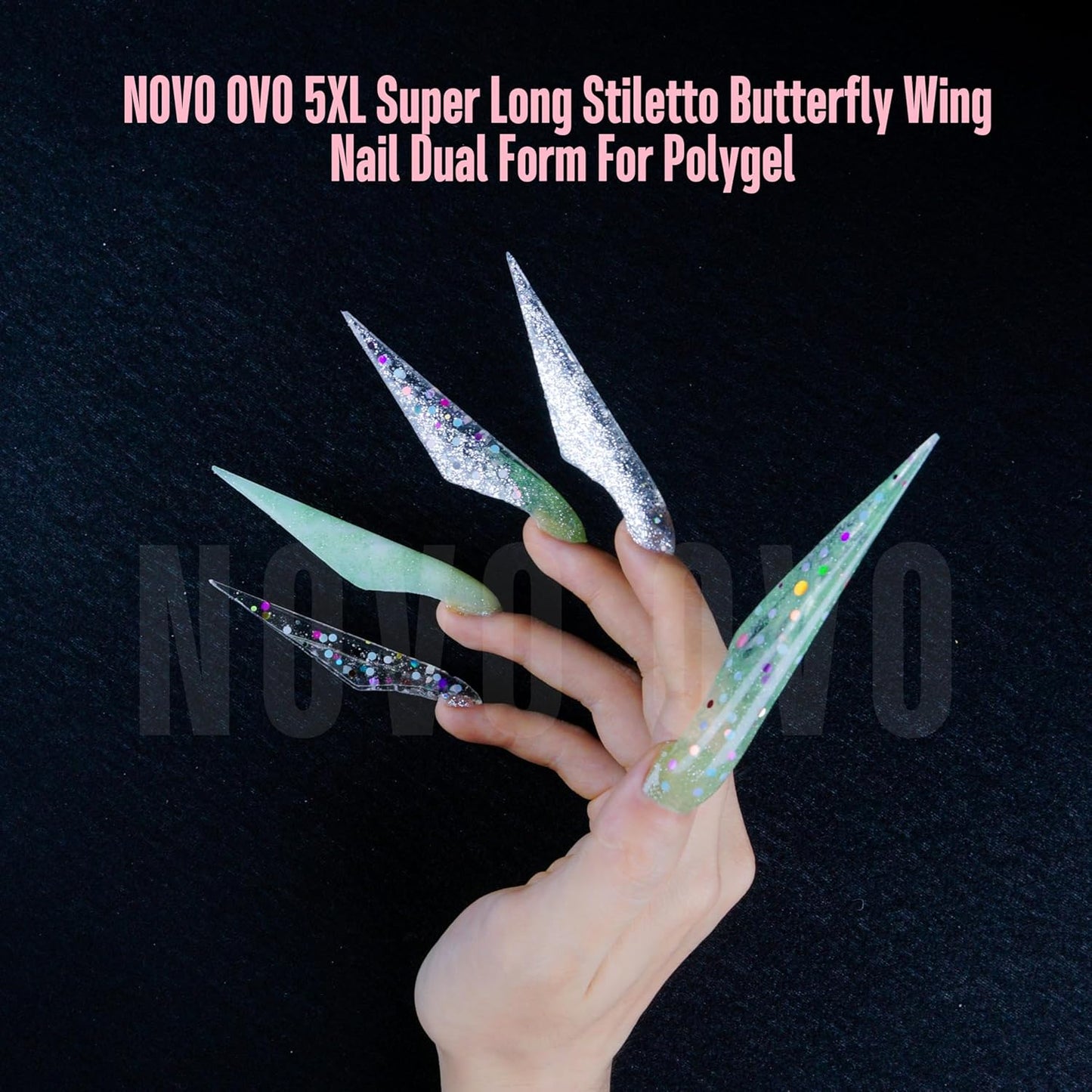 Extra Long Stiletto Butterfly Nail Dual Forms