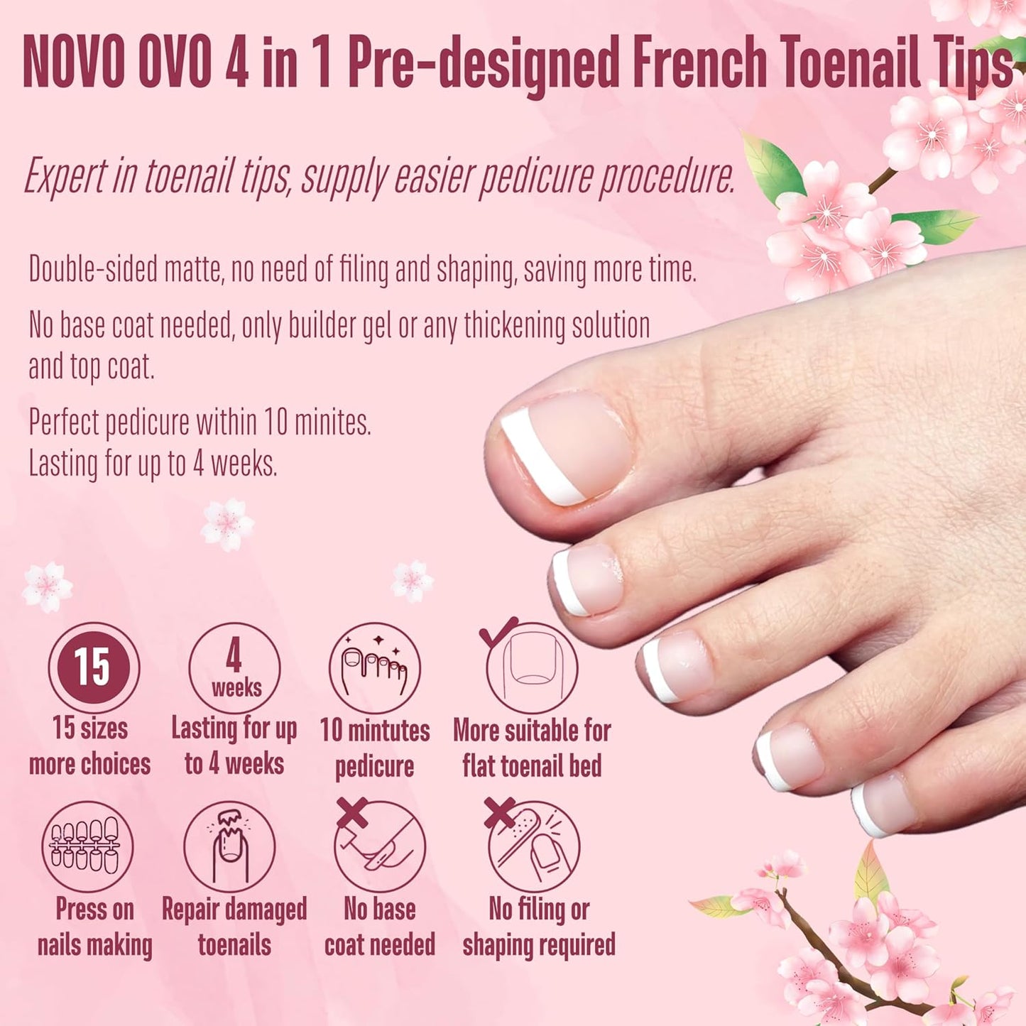 French Tip Toenails Light Pink