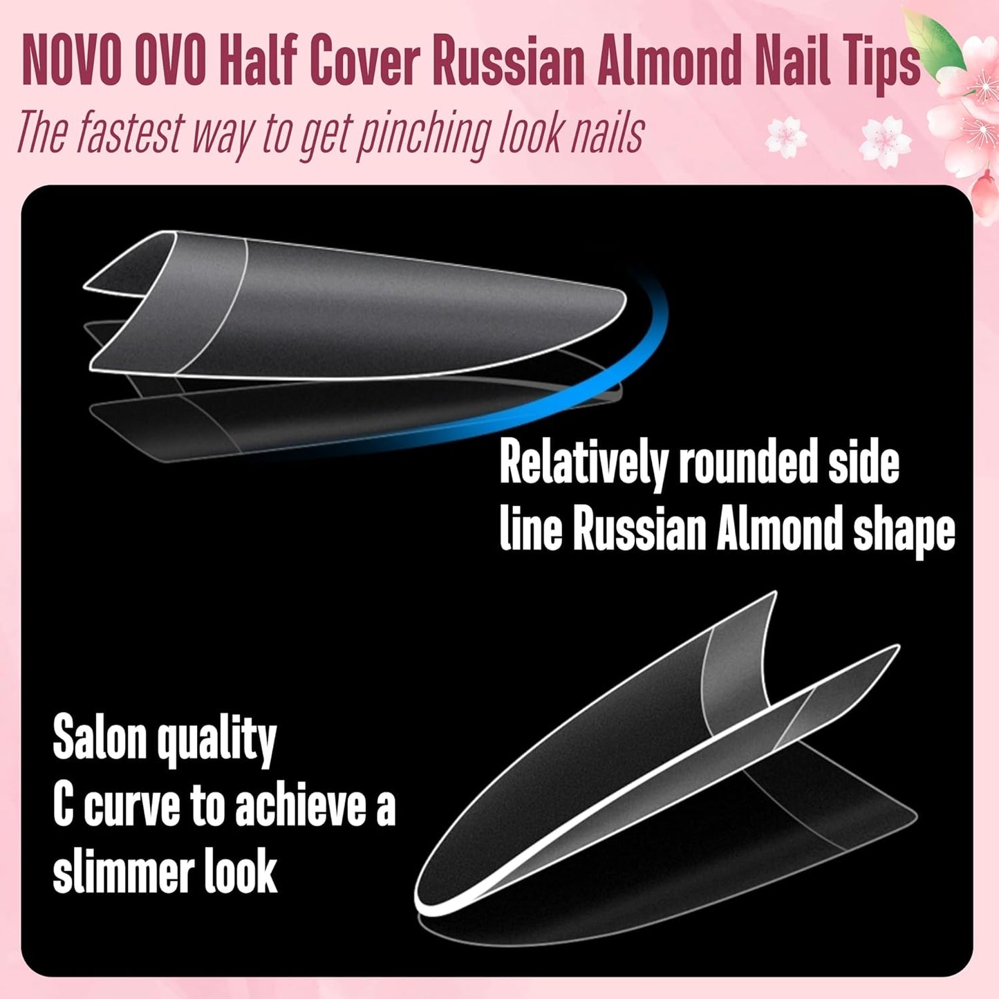 Russian Almond Oval Half Cover 12 Sizes 320 Pcs