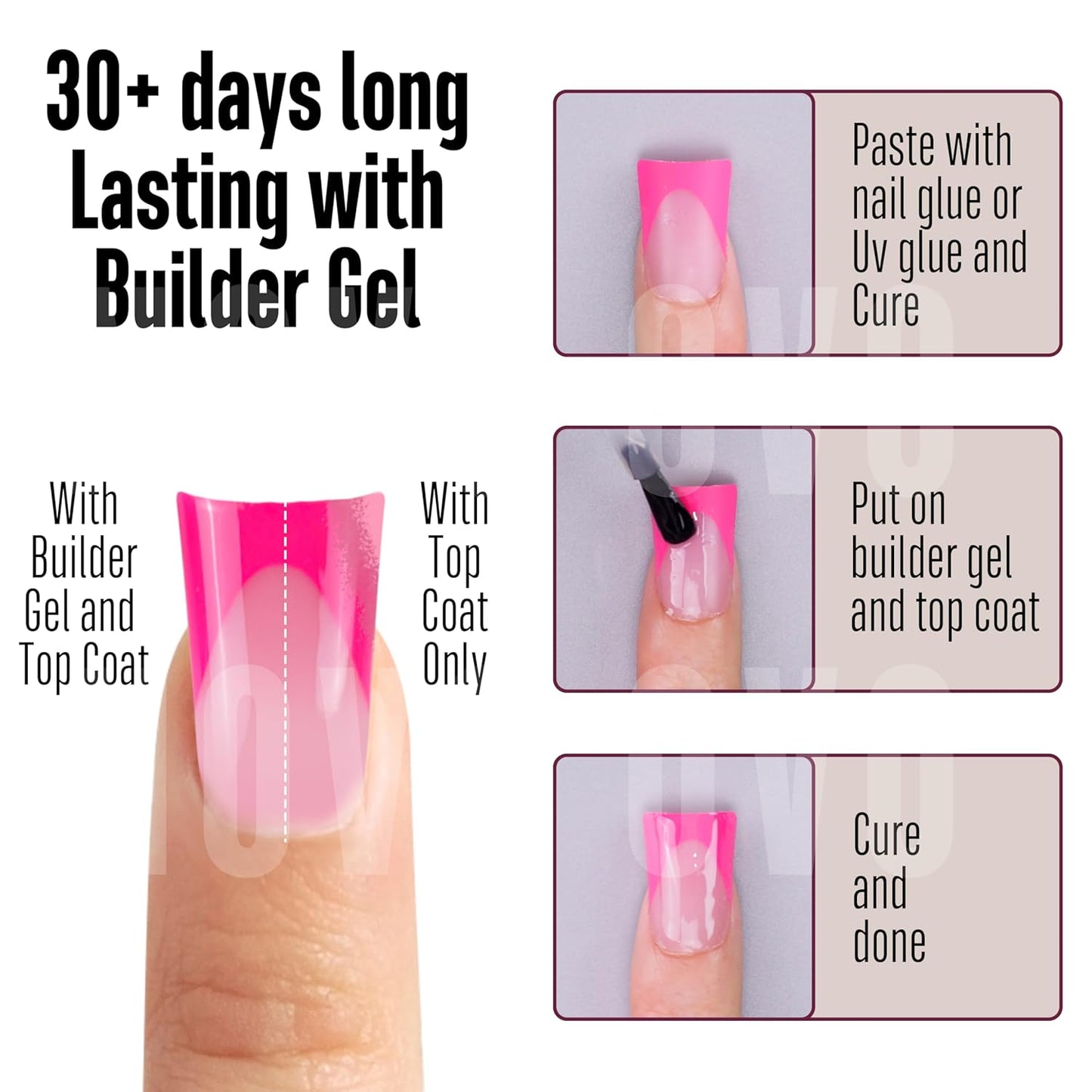 Short French Tip Duck Nail Tips Mix Color 12 Sizes 240 Pcs
