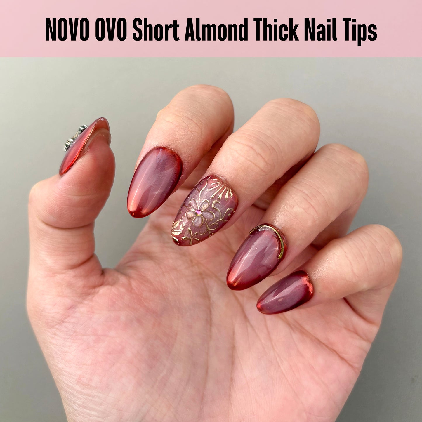 Short Almond Thick Clear Nail Tips