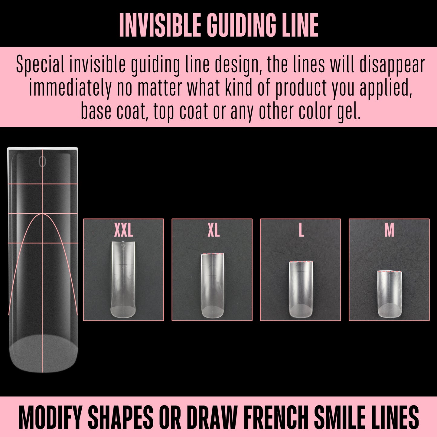 XXL Sharp Square Slightly Curved Nail Tips