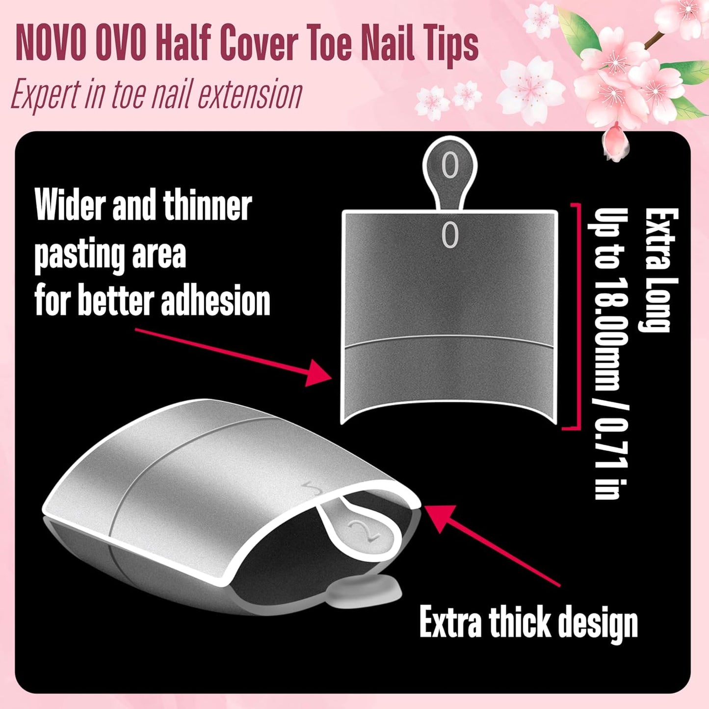 Square Toe Nail Tips Half Cover