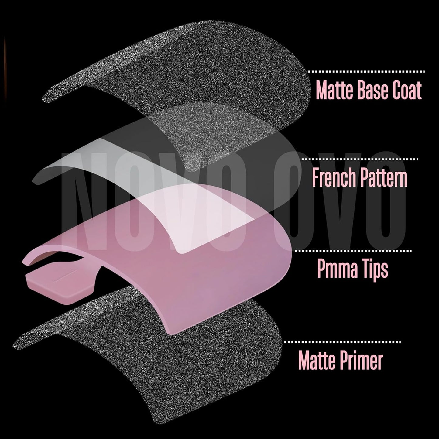 Sharp Square French Tip Toe Nail Tips Berry Pink