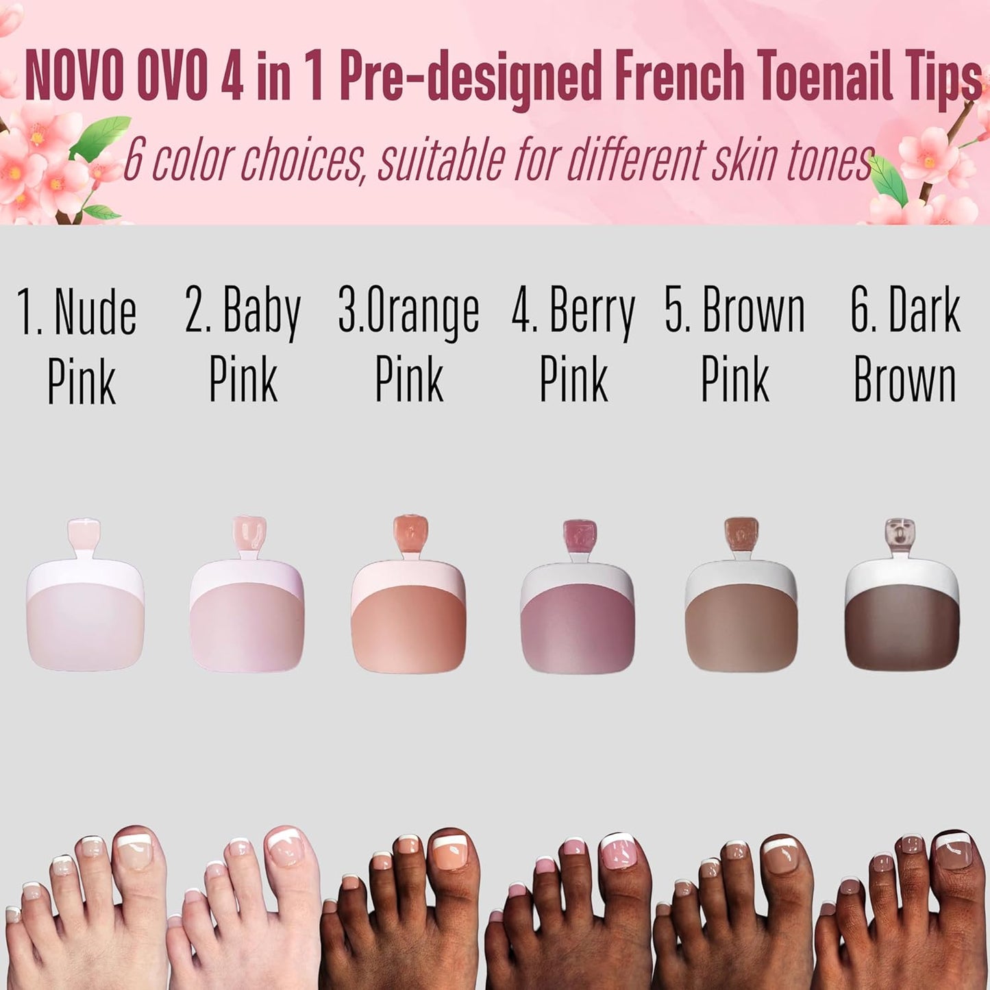 French Tip Toenails Berry Pink
