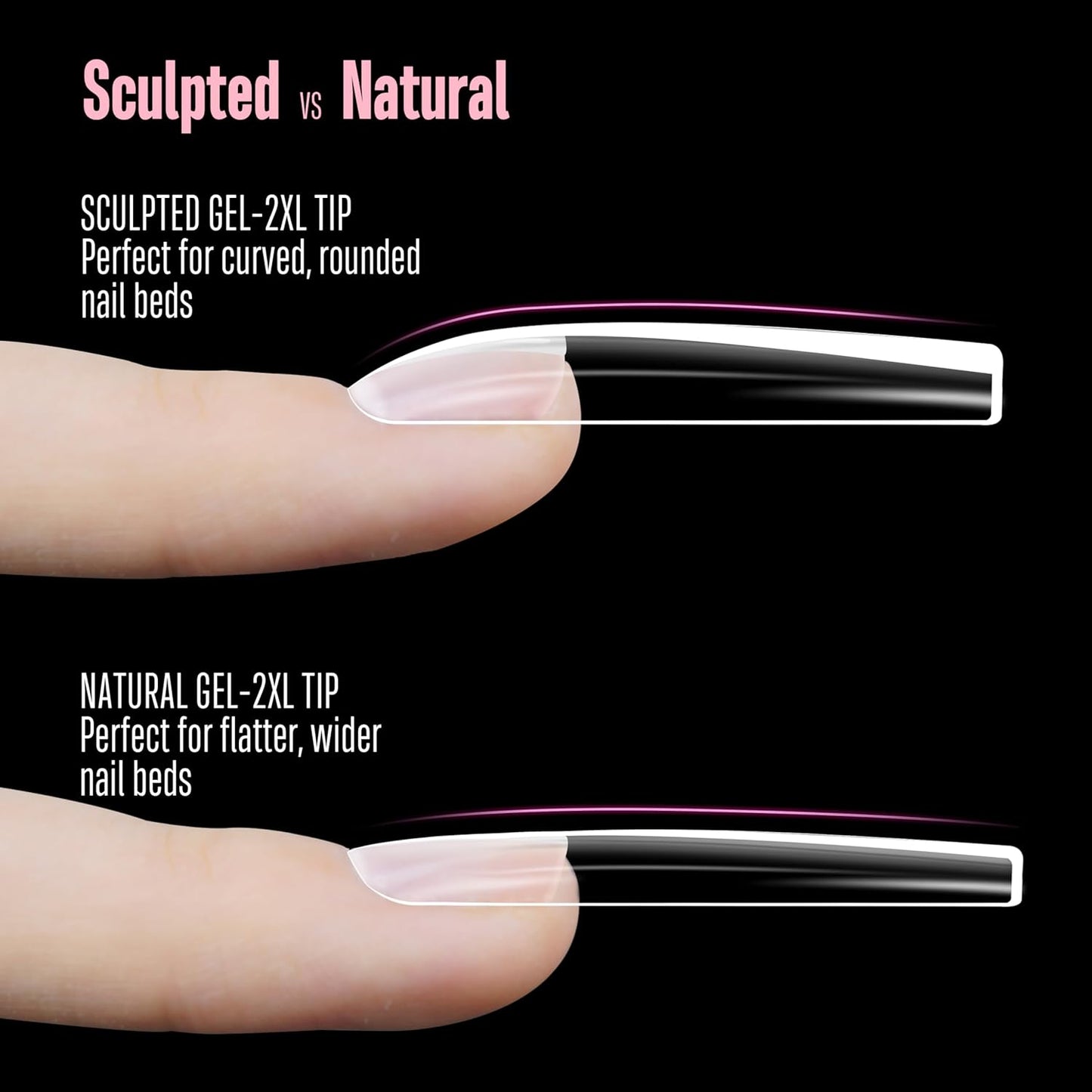 XXL Sculpted Thick Square Nail Tips