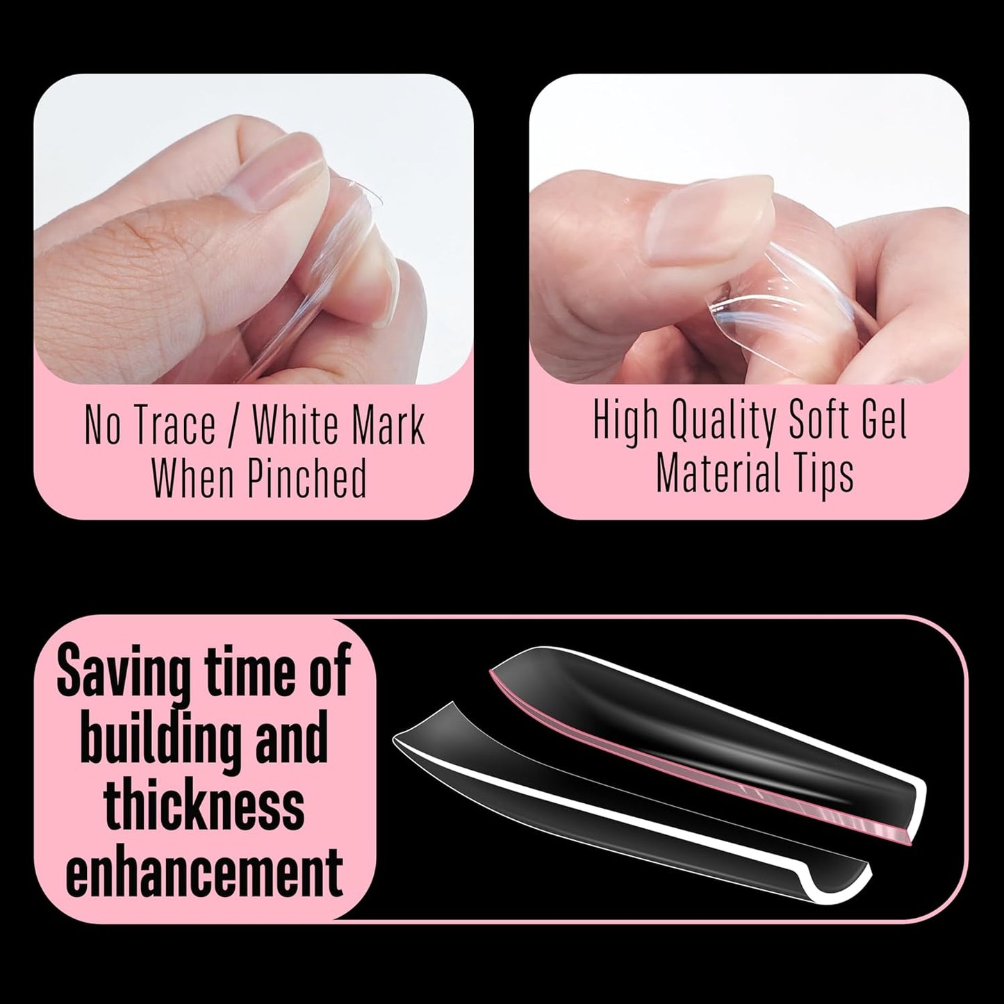 XXL Sculpted Thick Square Nail Tips