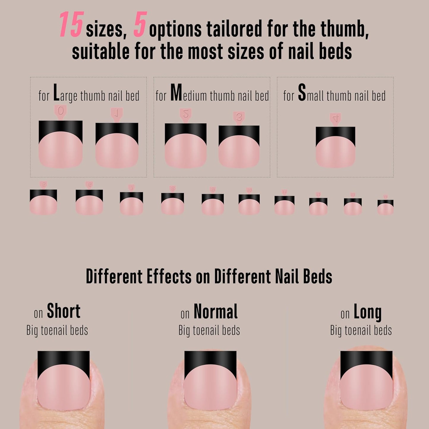 Halloween Black Sharp Square Toe Nail Black French Tips Baby Pink