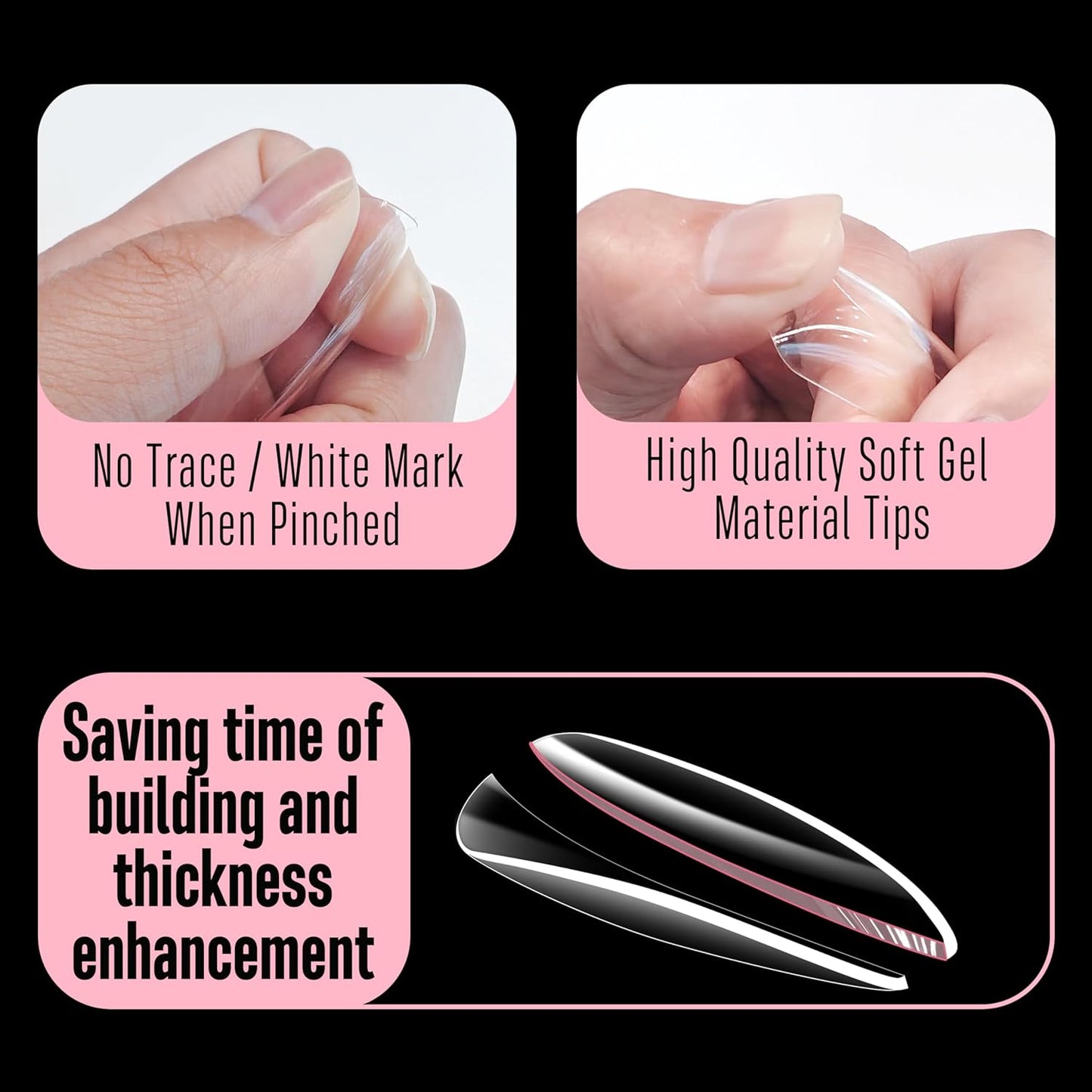 L Natural Thick Oval Nail Tips
