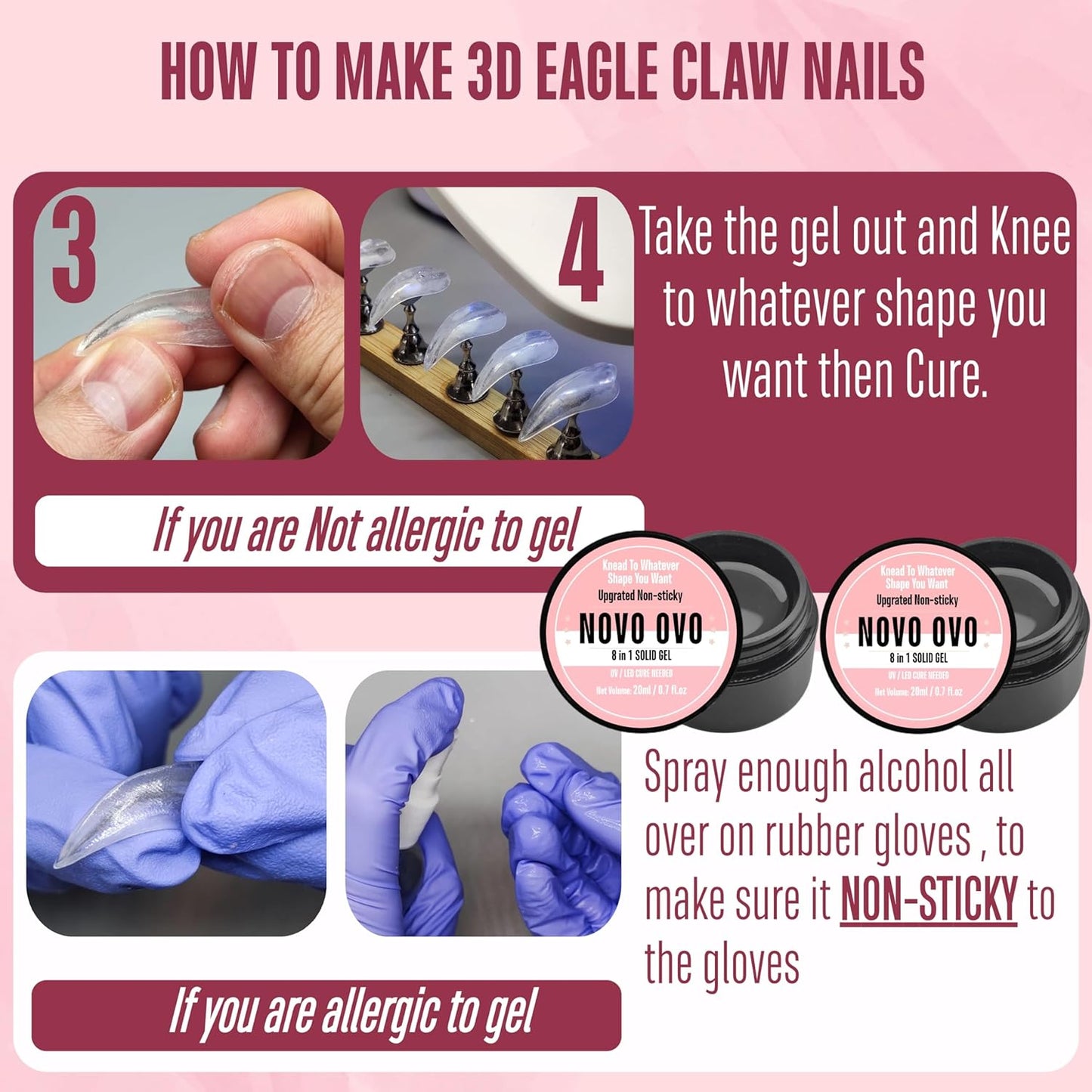 Eagle Claw 3D Kit (120 Pcs) With 2 Solid Sulpture Gel Glue (20ml Each)