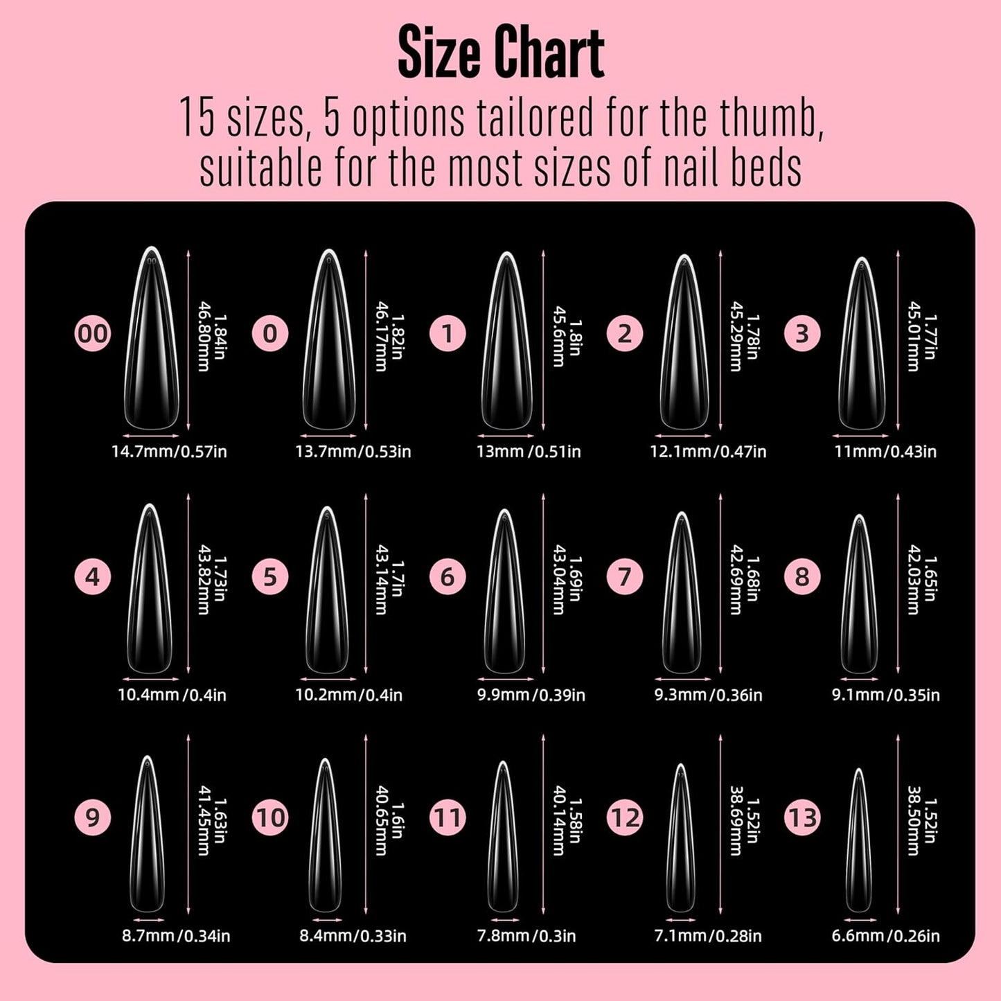 Halloween XXL Sculpted Thick Stiletto Nail Tips