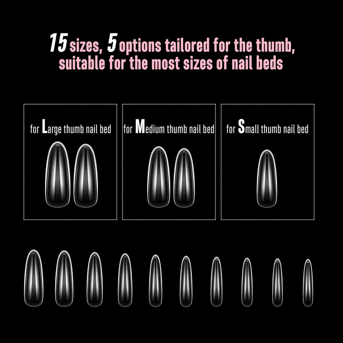 L Natural Thick Oval Nail Tips