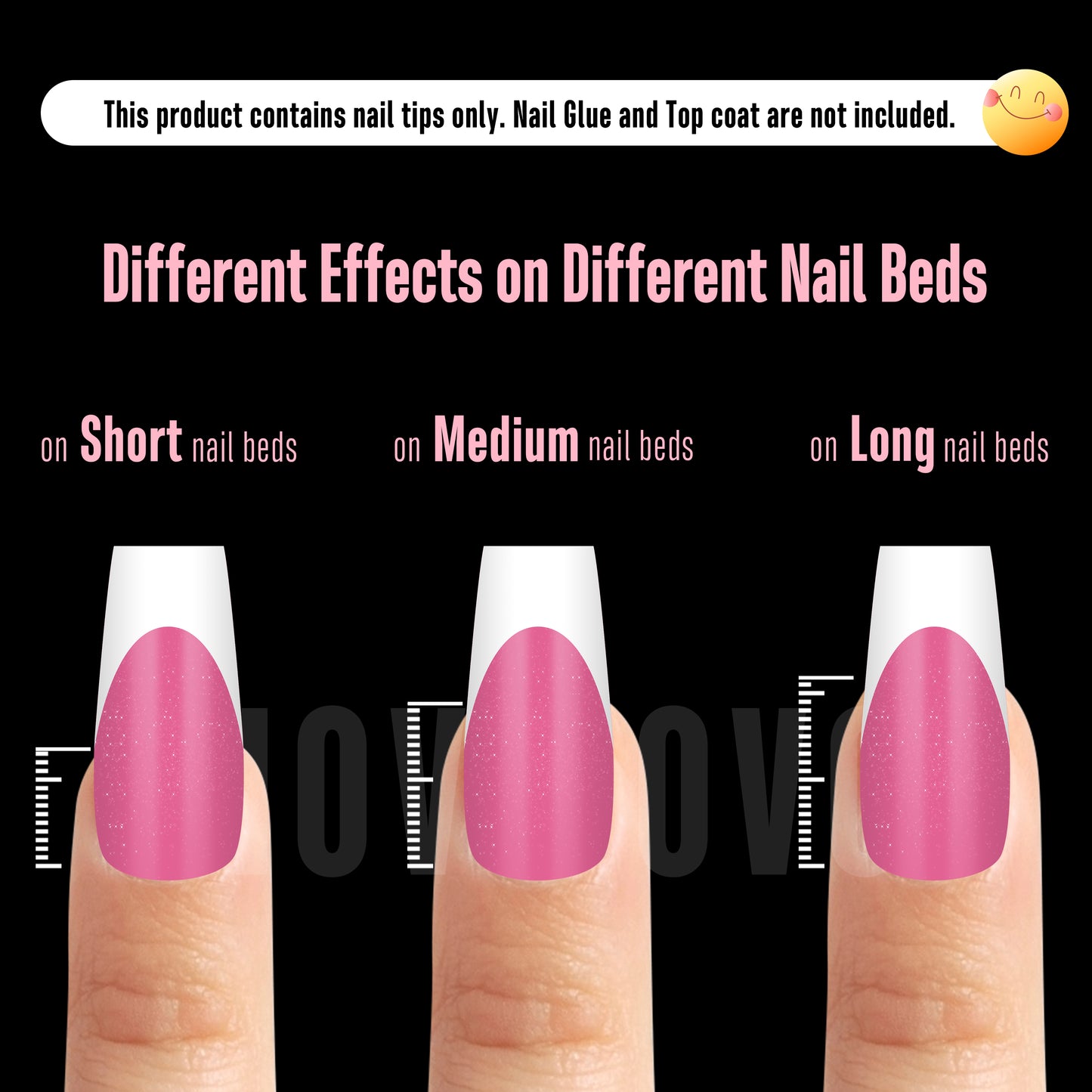 Medium Coffin White French Tip ROSE PINK
