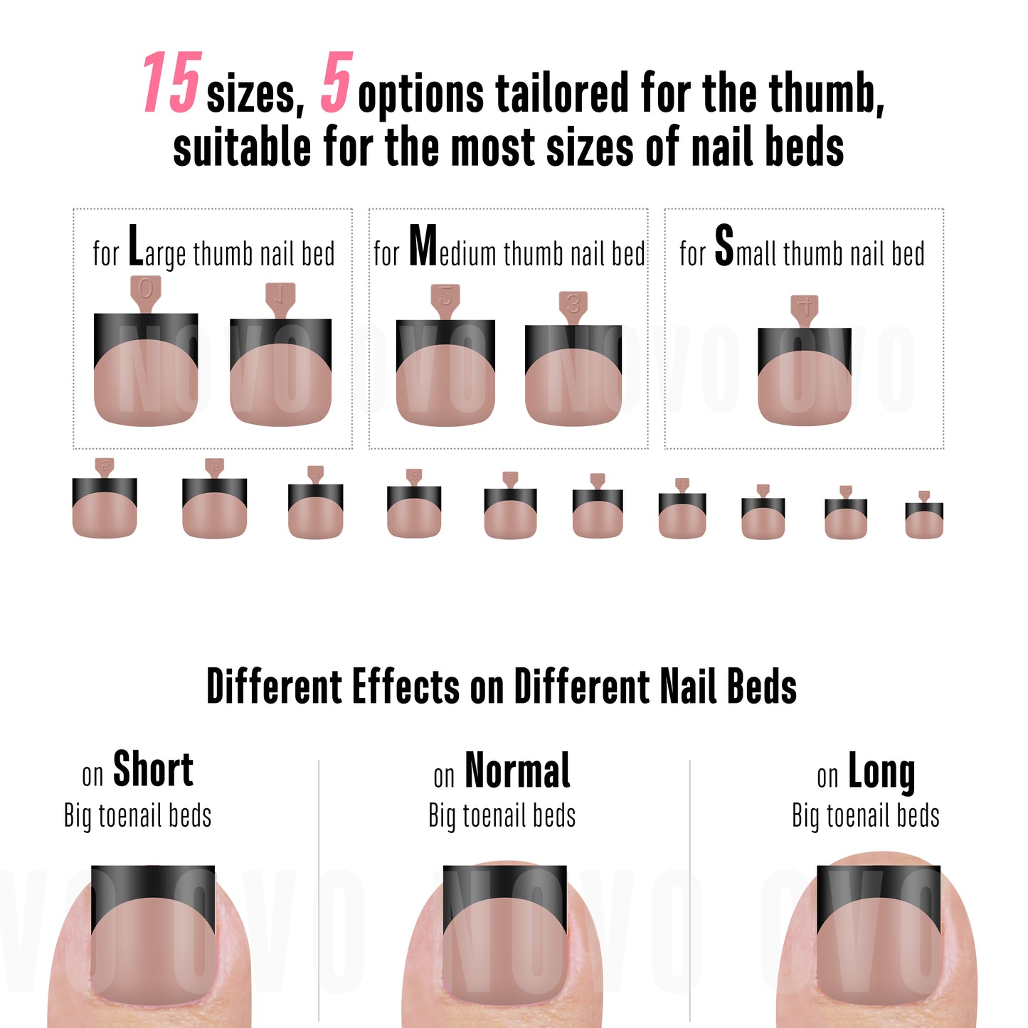 Sharp Square Toe Nail Tips Black French Tip Brown Pink