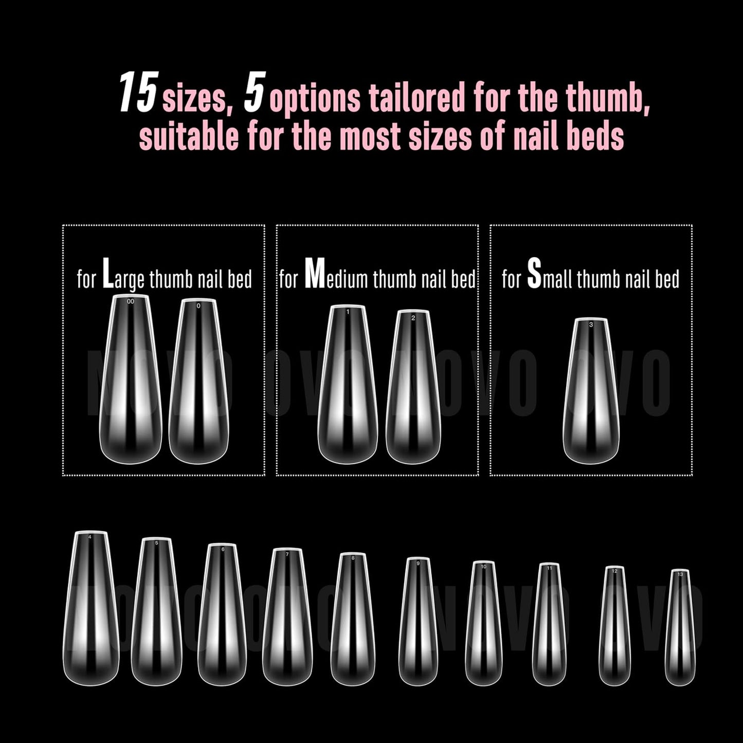 L Natural Thick Coffin Nail Tips