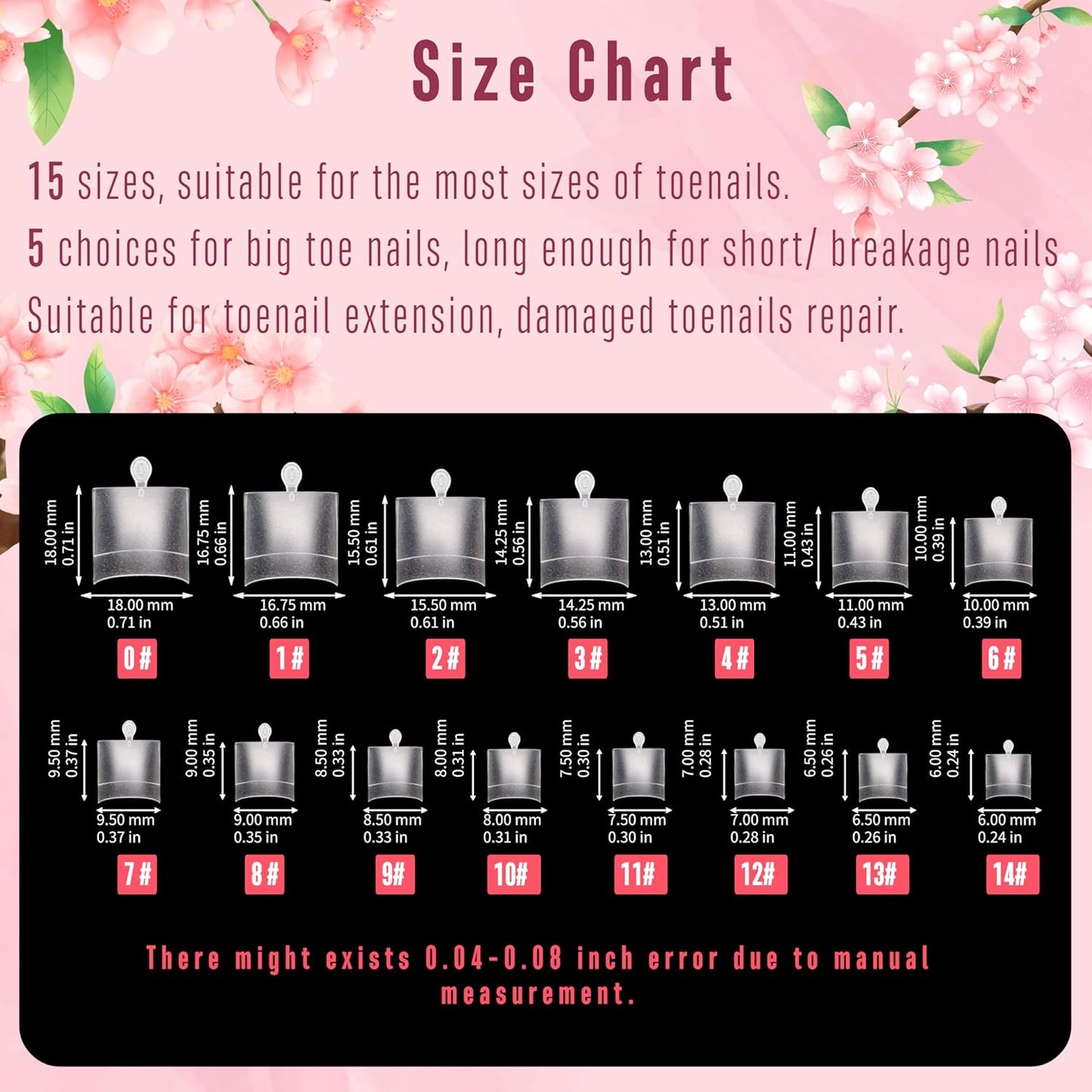 Square Toe Nail Tips Half Cover