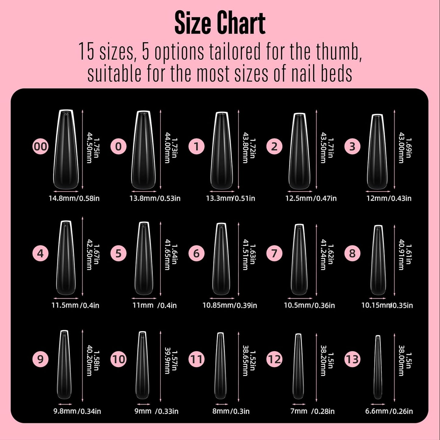 XXL Sculpted Thick Coffin Nail Tips