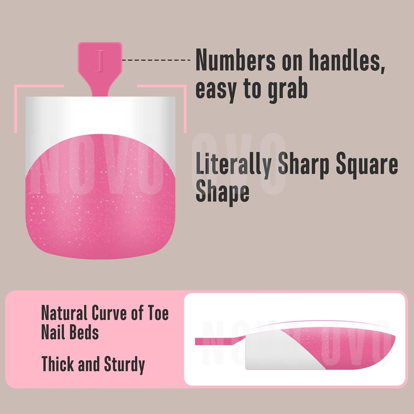 Sharp Square Toe Nail White French Tips Rose Pink