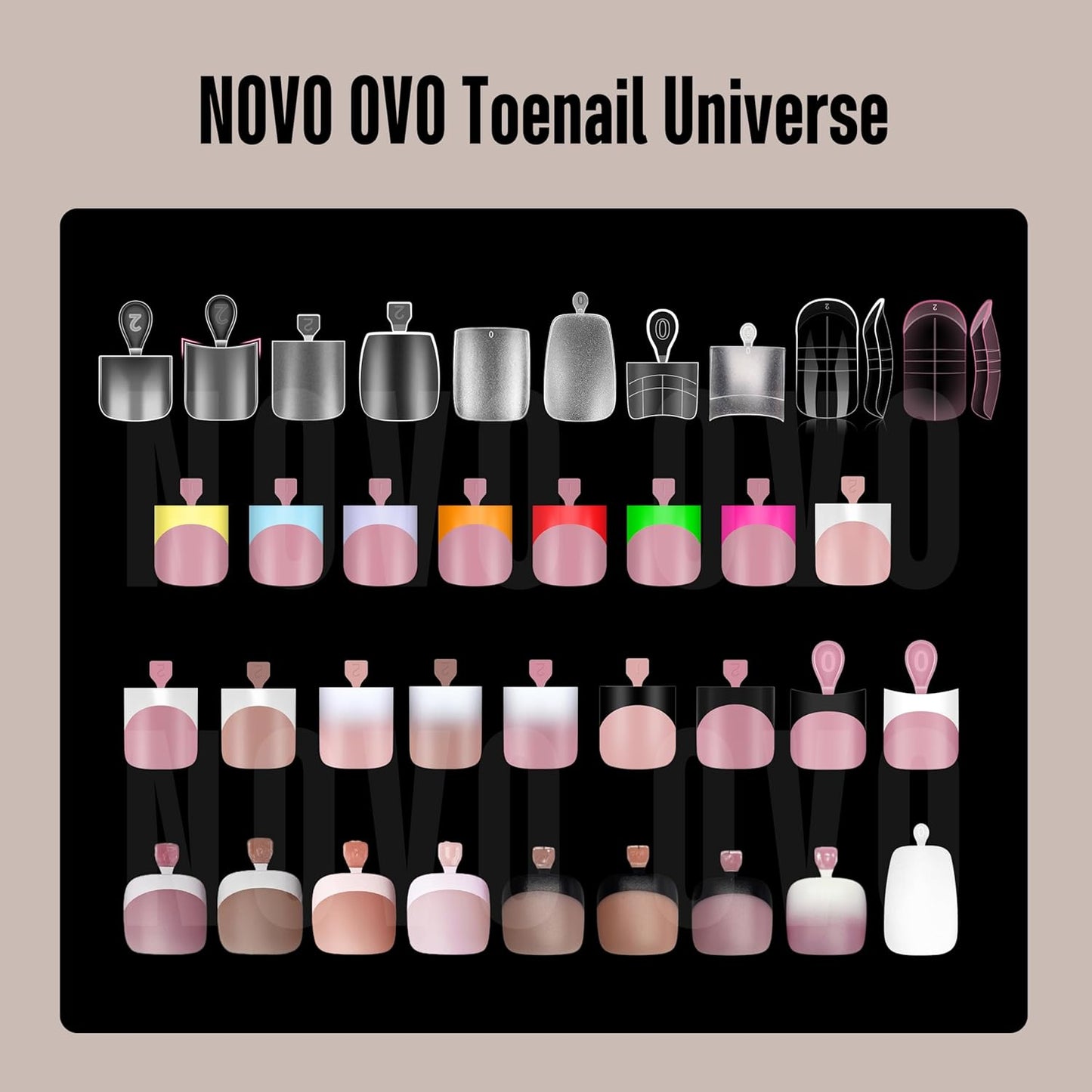 Toe Dual Nail Forms for Poly Gel with Inner French Tips Auxiliary Line