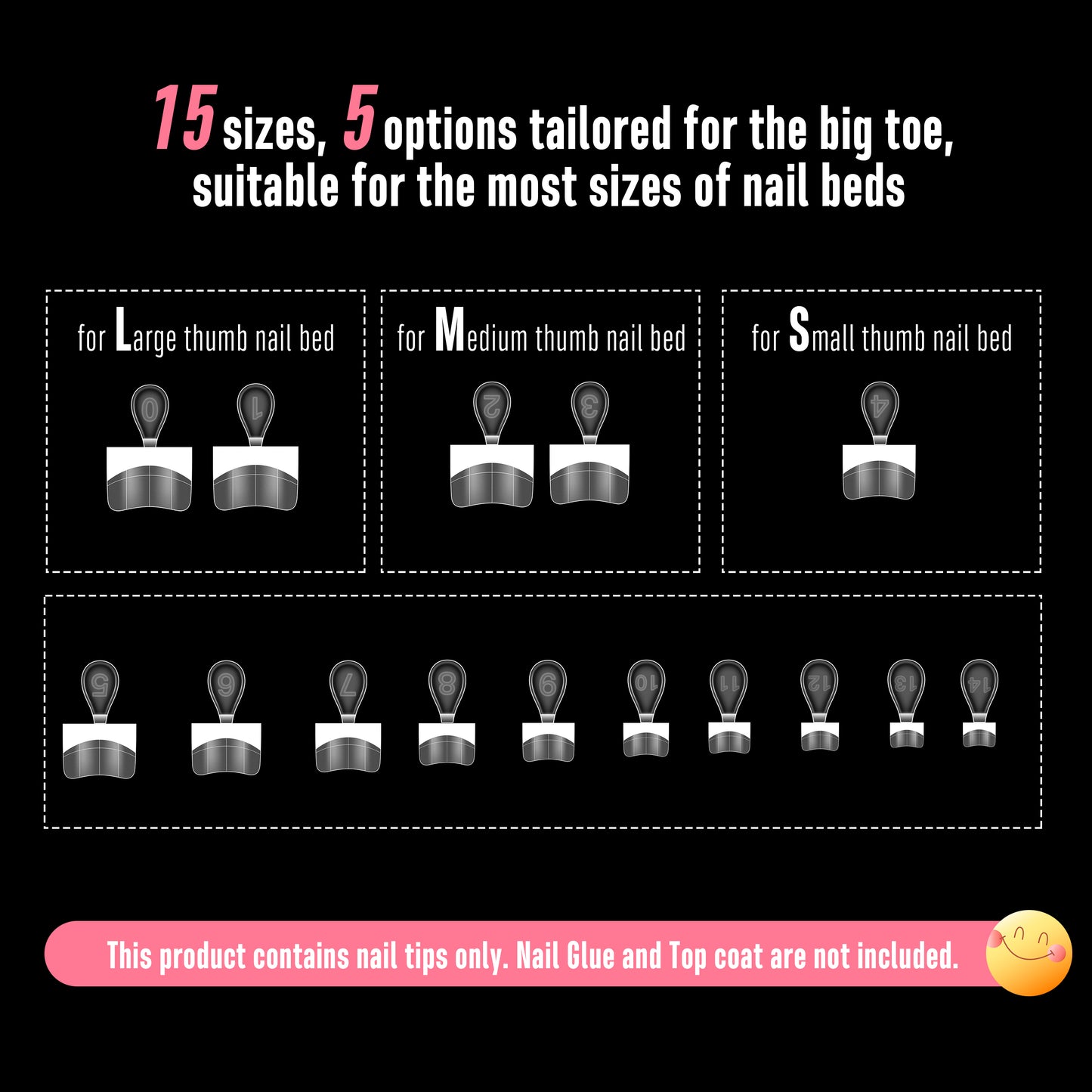 Half Cover Toe Nail Tips White French Tip