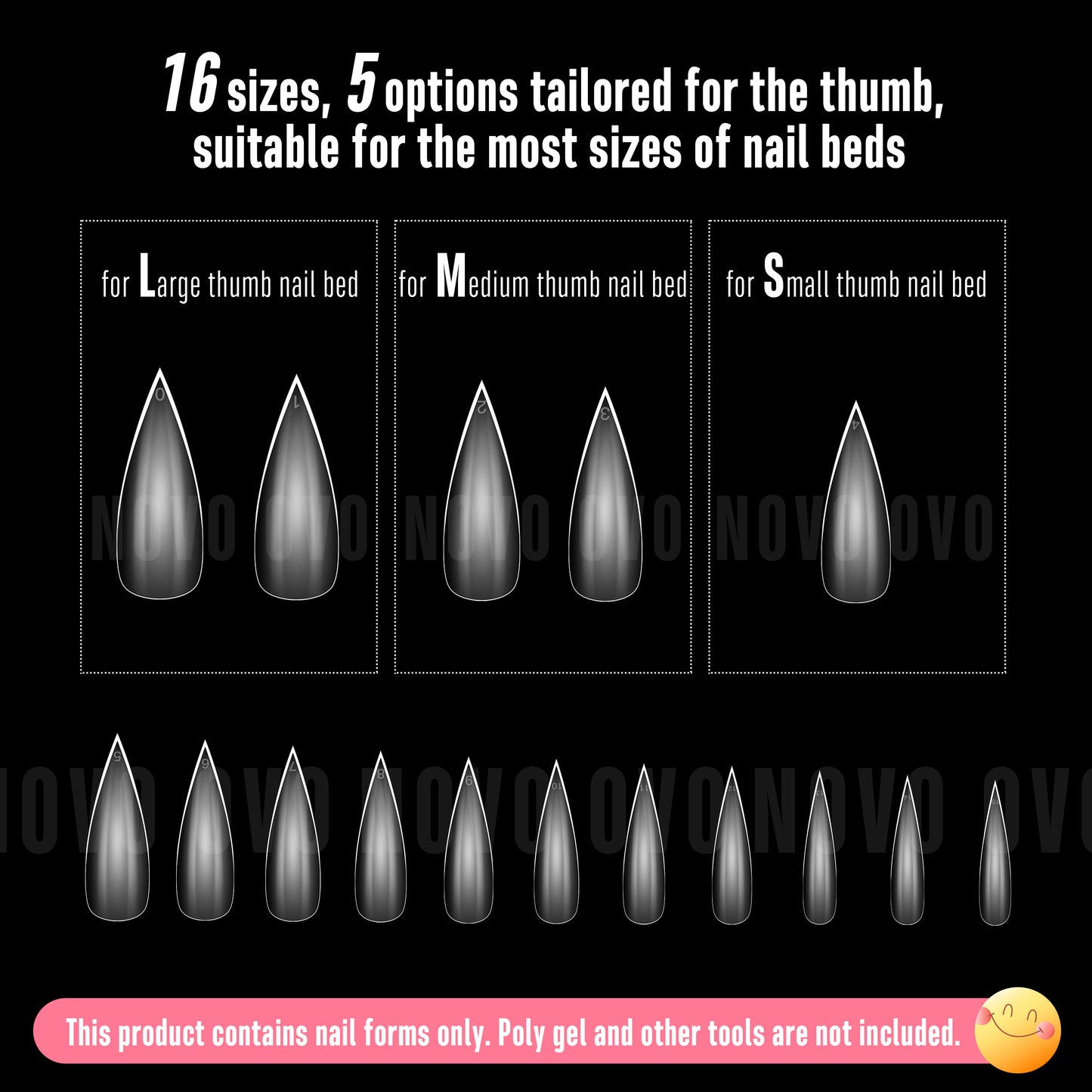 Medium Long Clear Sharp Stiletto Nail Tips 224