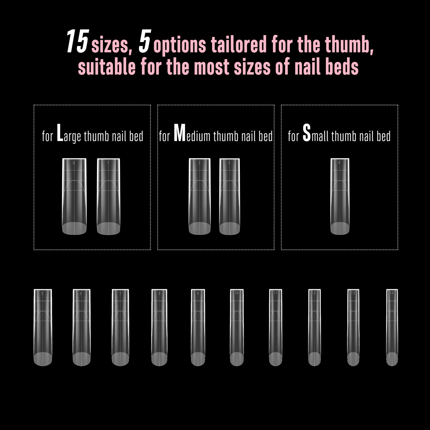XXL Sharp Square Natural Nail Tips Extra Thick
