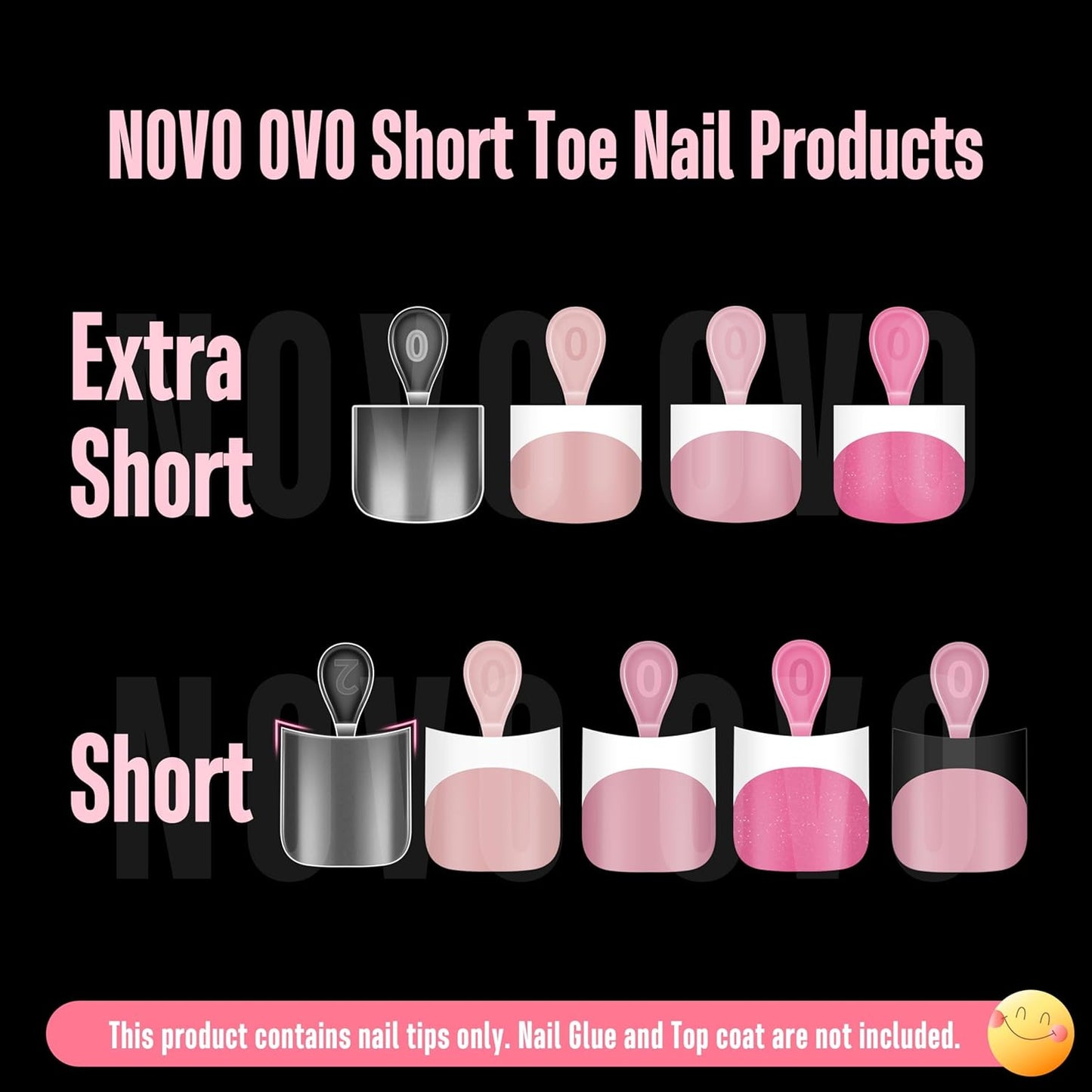 Extra Short Sharp Square Toe Nail Tips White French Tip Rose Pink