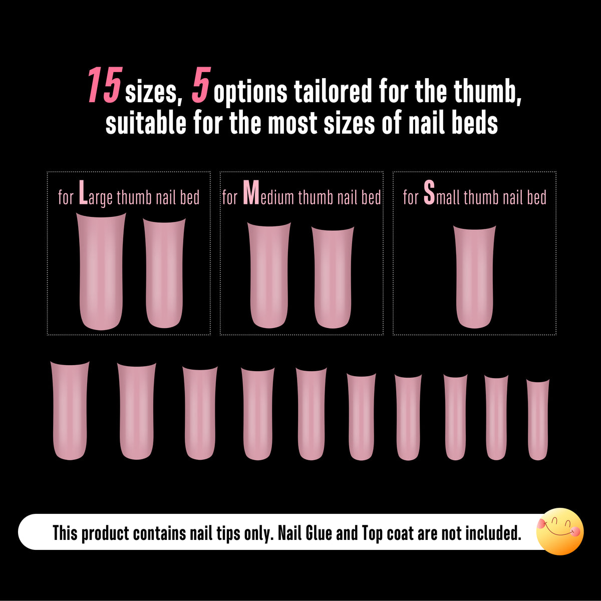 Long XL Sculpted Duck Nail Tips Pure Color Berry Pink 240