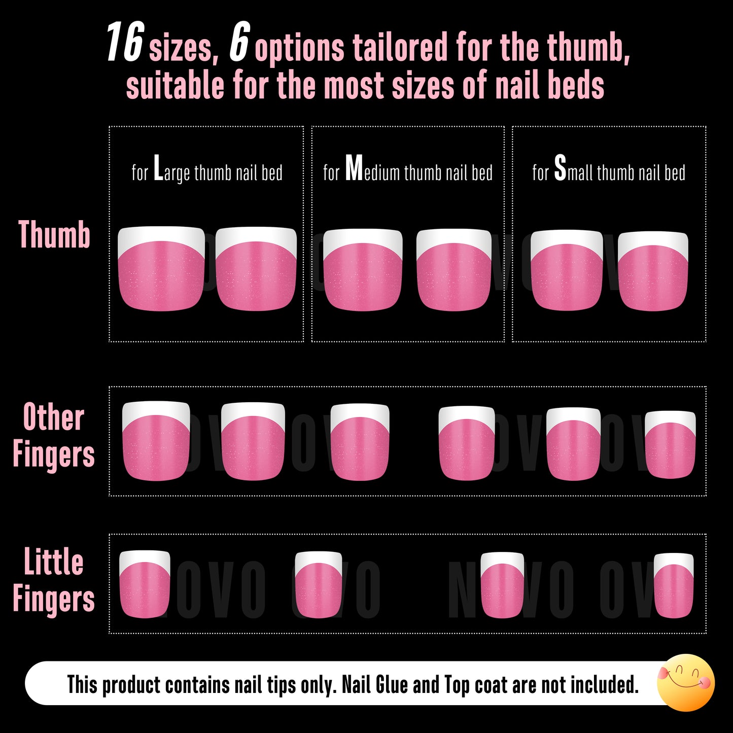 Extra Short XXS Square Round White French Tip ROSE PINK