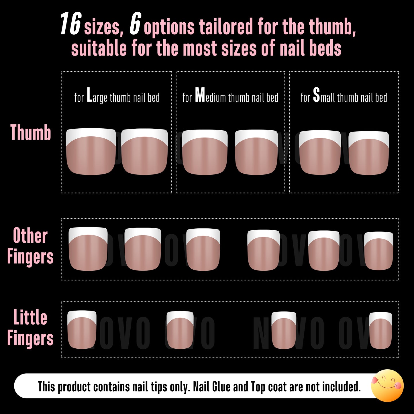 Extra Short XXS Square Round White French Tip BROWN PINK