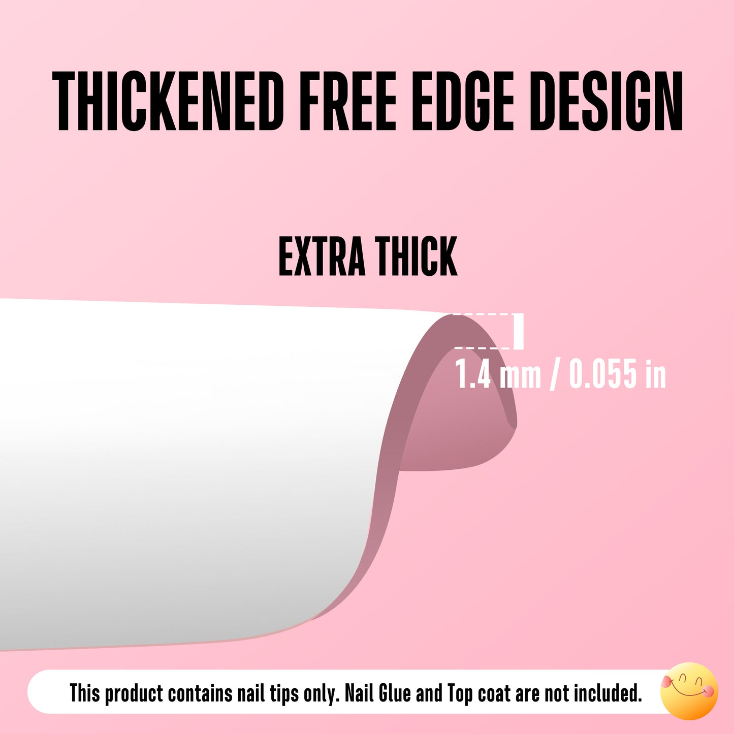 Medium Square Wide White French Tip Berry Pink