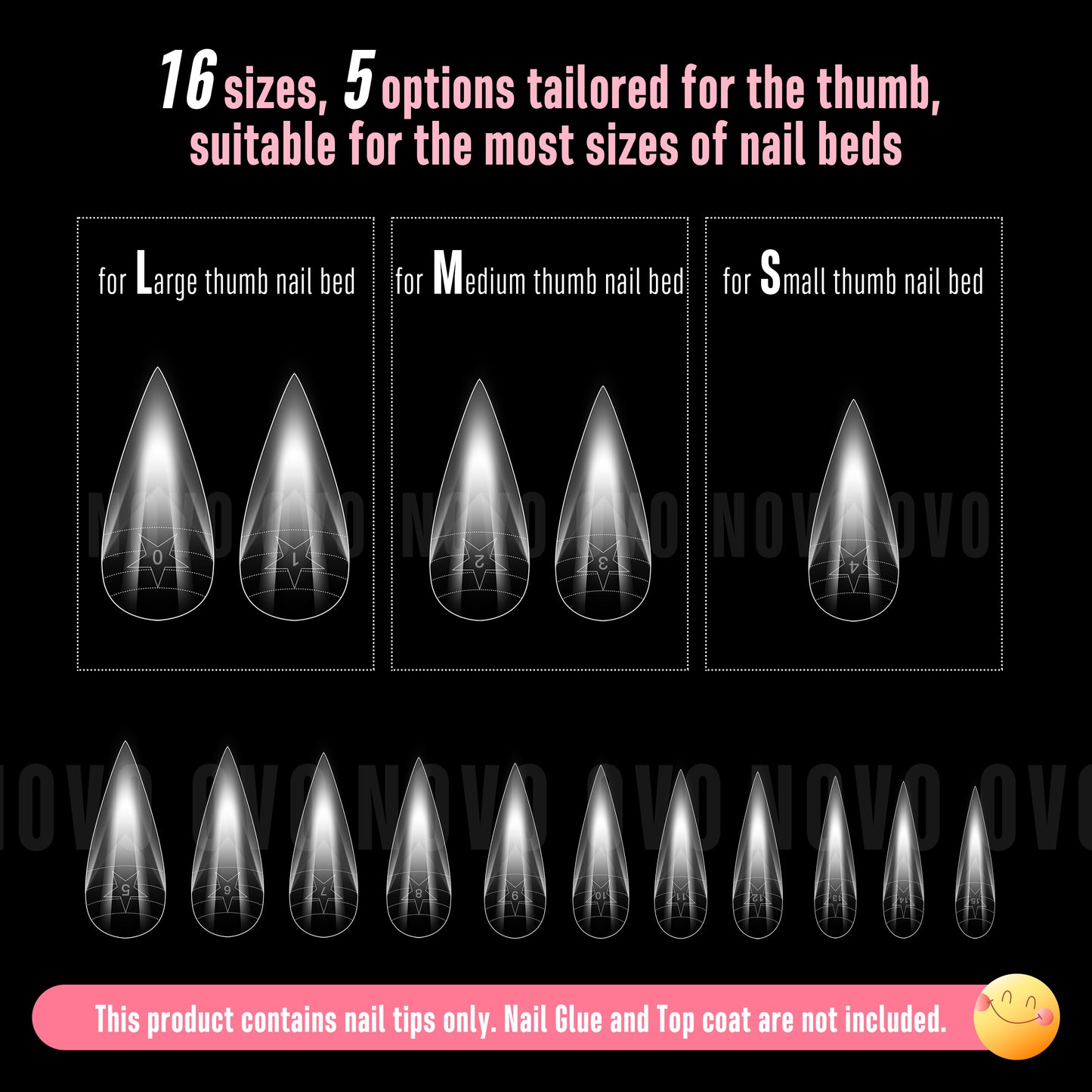 Cat Claw Short Curved Stlettio 3D Nail Tips Clear 192