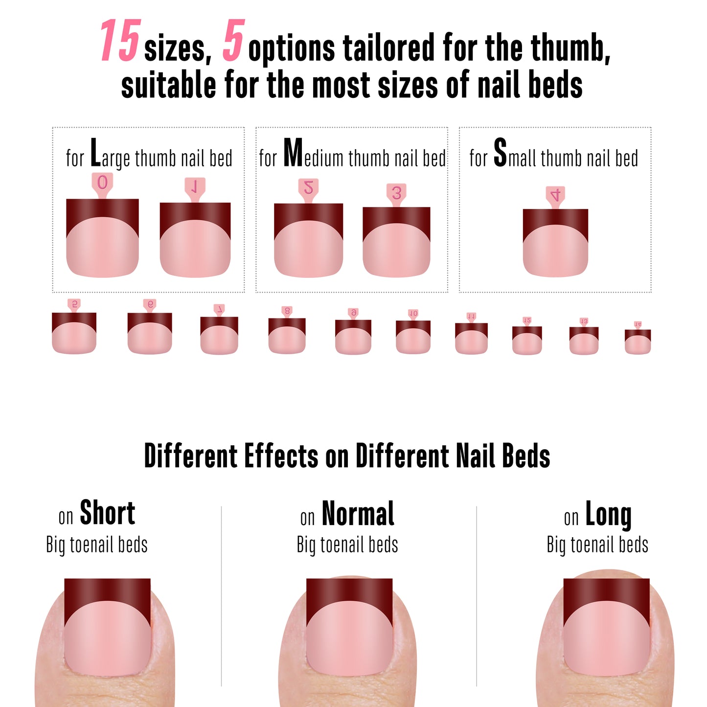 Sharp Square Toe Nail Tips BABY PINK 8 Color For Winter